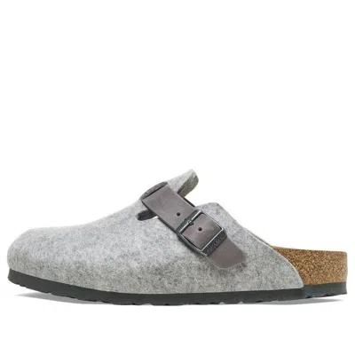 BIRKENSTOCK BIRKENSTOCK BOSTON NATURAL LEATHER/FELT 'LIGHT GREY'
