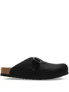 Birkenstock Boston Nova Buckled Slides In Black