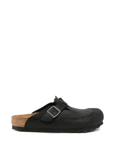 Birkenstock Boston Nova Buckle-fastening Mules In Black