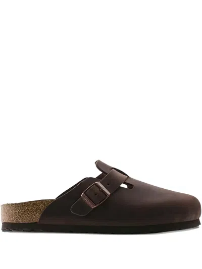 BIRKENSTOCK BOSTON OILED-LEATHER CLOGS