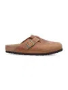 Birkenstock Oiled Leather Clogs Buckle Detail In Brown