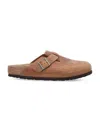 Birkenstock Oiled Leather Clogs Buckle Detail In Cognac