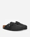 Birkenstock Boston Bs Oiled Leather Slides In Black