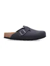 Birkenstock Boston Oiled Leather Sandals In Black