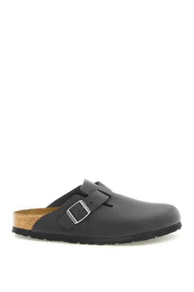 Birkenstock Boston Oiled Leather Sandals In Blk