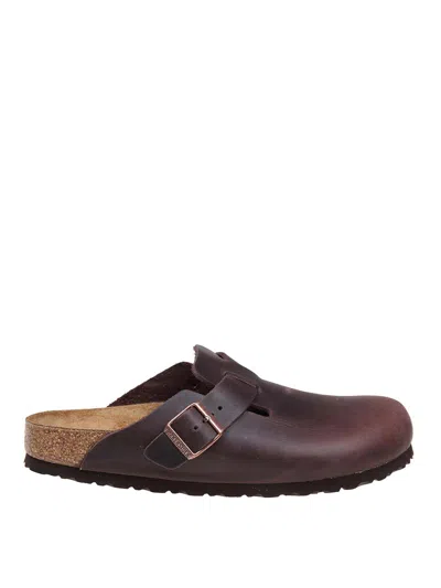 Birkenstock Boston Oiled Leather Mules In Habana