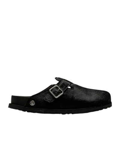 Birkenstock Boston Pony Like Fur Exq 1774 Shoes In Black
