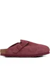 Birkenstock Boston "red" Suede Mules In Red