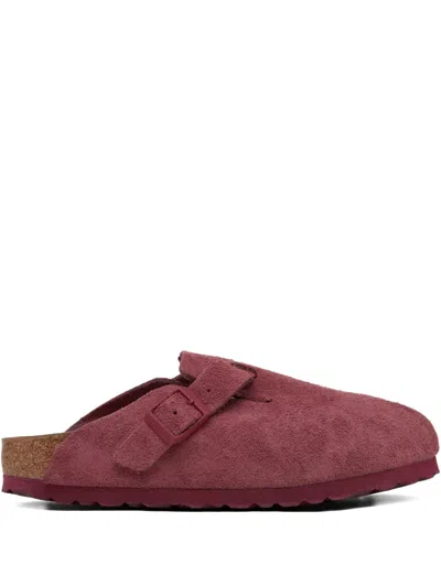 Birkenstock Boston "red" Suede Mules