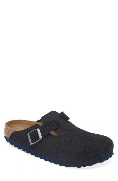Birkenstock Boston Ribbed Clog In Midnight