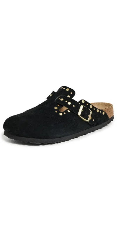 BIRKENSTOCK BOSTON RIVET SANDALS BLACK