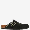 Birkenstock Boston Rivets In Suede In Black