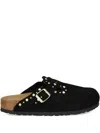Birkenstock Boston Rivets Studded Buckle Mules In Black