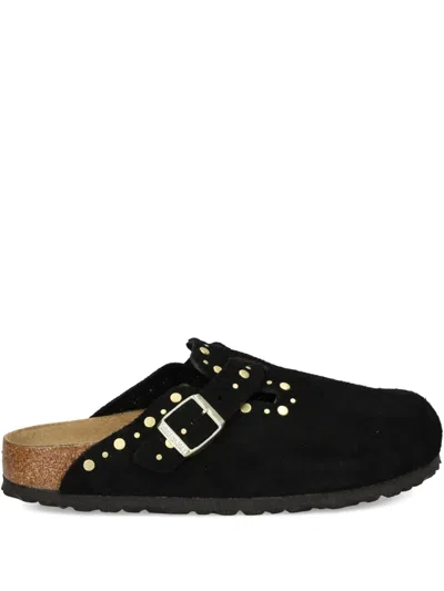 Birkenstock Boston Rivets Studded Buckle Mules In Black