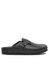 Birkenstock Boston Leather Buckled Clogs In Black