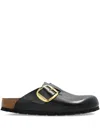 Birkenstock Open Back Mules Featuring Buckle Detail In Black