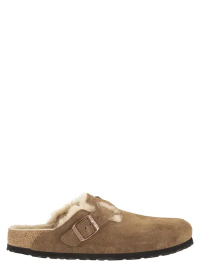 Birkenstock Boston - Sabot With Fur Lining In Brown