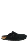 Birkenstock Black Boston Shearling Slippers In Black
