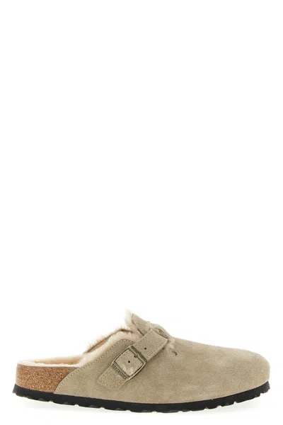 Birkenstock 'boston' Sabots In Gray
