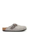 Birkenstock Boston Wool Felt Clog In Light Grey