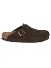 Birkenstock 'boston' Brown Slip-on Mules With Buckle