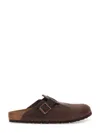 Birkenstock Chocolate Leather Boston Slippers
