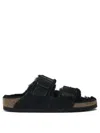 Birkenstock Arizona Teddy Split Suede Sandals In Black