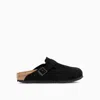 Birkenstock Boston Bs Mens Nubuck Slip On Clogs In Black