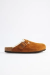 Birkenstock Boston Shearling Sandals Mink In Tan