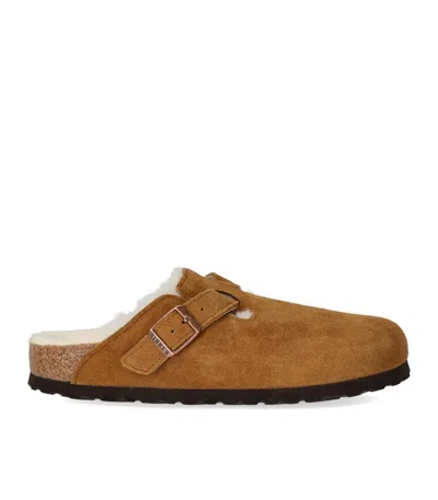 Birkenstock Boston Shearling Mink Clog In Burgundy