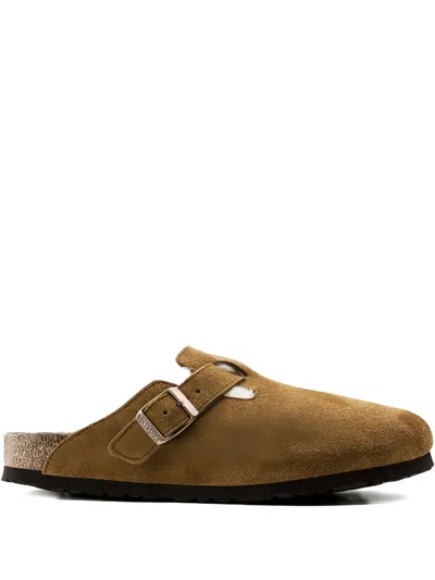 Birkenstock Mink Suede Leather Boston Mule In Multi
