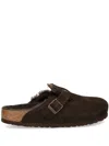Birkenstock Boston Shearling Mocca Slipper In Brown