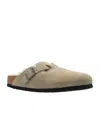 Birkenstock Boston Oiled Nubuck Leather Unisex Clogs In Nude