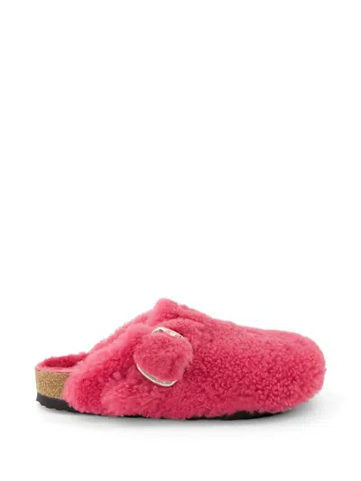 Birkenstock Boston Shearling Mules In Pink