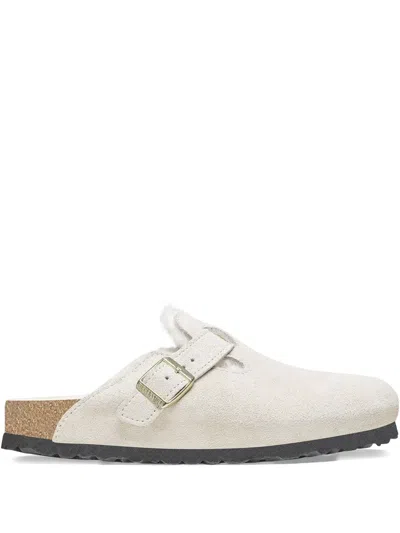 Birkenstock Boston Shearling Mules In White