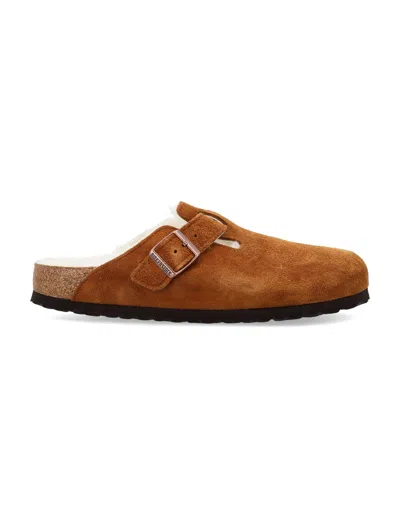 Birkenstock Boston Shearling Sandals In Mink