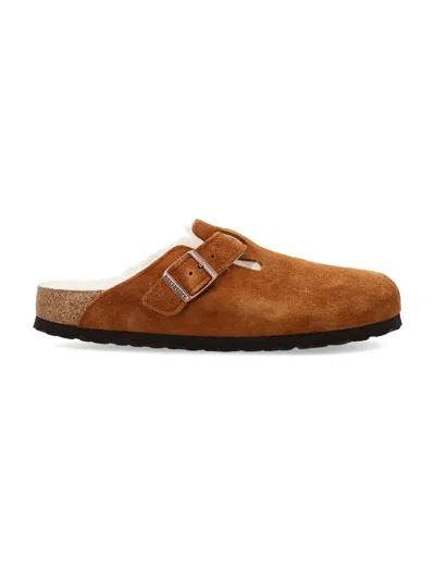 Birkenstock Boston Shearling Sandals In Mink