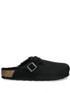 Birkenstock Boston Shearling Slippers In Black