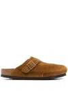 Birkenstock Boston Suede Sandals In Brown