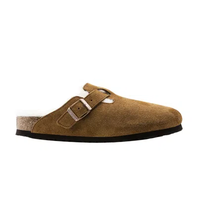Pre-owned Birkenstock Boston Shearling Suede 'mink' | Tan | Men's Size 45 In Brown