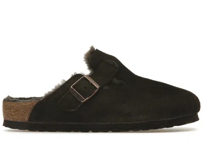 Pre-owned Birkenstock Boston Shearling Suede Mocha Sneakers In Mocha Brown