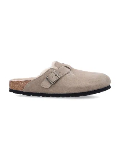 Birkenstock Men's Boston Shearling Clogs In Stone Coin/natural