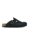 Birkenstock Boston Bs Mens Nubuck Slip On Clogs In Black
