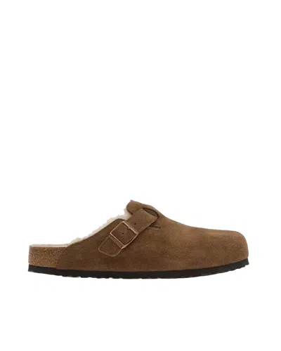 Birkenstock Boston Slides In Brown