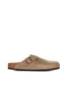 Birkenstock Boston Slides In Tabacco Brown