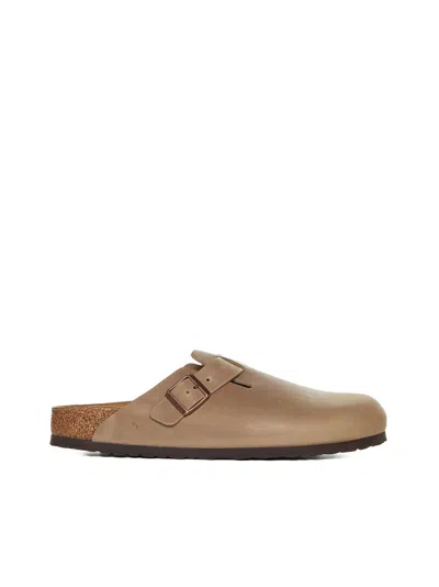 Birkenstock Boston Slides In Tabacco Brown