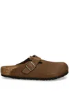 Birkenstock Boston Leve Suede Clogs In 褐色