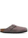 Birkenstock Boston Soft Footbed Suede Clog In Faded Purple, Women's At Urban Outfitters In Pink