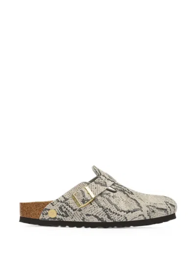 Birkenstock Oyster Boston Snake Suede Loafers In Multi