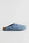 Birkenstock Boston Soft Footbed Clog In Elemental Blue Suede, Men's At Urban Outfitters